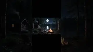 Meditation | Relaxing Night Ambience | Moonlight, Fire, Lake & Chairs | 🌙✨🌿 #shorts  #relax  #nature