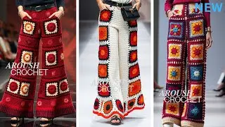 38 Crochet granny square pant designs/Crochet granny square pant design for women/Calca de Croche