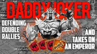 DaddyJoker Defending double rsllies and fighting an Emperor! - Lords Mobile