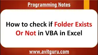 How to check if folder exists or not in VBA in excel