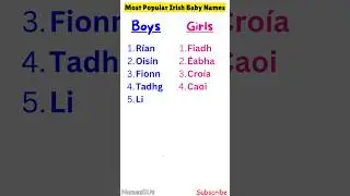 Most Popular Baby Names in Ireland 🇮🇪 👧 👦 #shorts #shortvideo #trending #irish