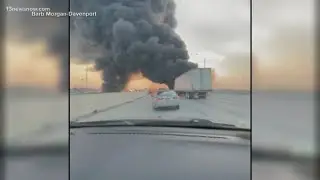 Part of I-95 collapses in Philadelphia after tanker fire