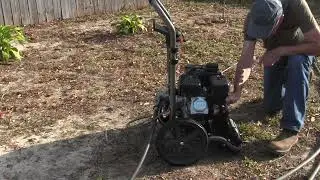 Black Max Gas 3100 PSI Pressure Washer Starting for the Second Time