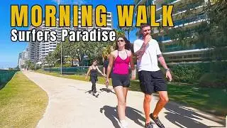 Surfers Paradise 4K Walking Tour | Beachfront Morning Stroll