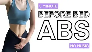 BEFORE BED ABS | No Music | 3 Minute At Home Workout | No Equipment