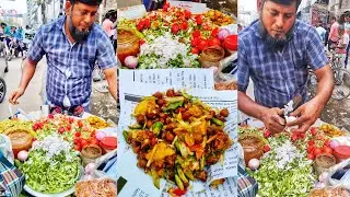 Amazing Decorated Chana Chat Mountain | Bangladeshi Street Food | Street Aloo Cholay Chaat