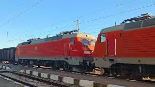 ДТВ30560 на DB CARGO с тройна тяга преминава през гара Казанлък