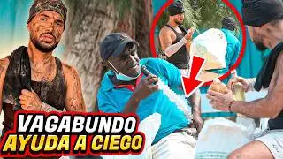 ME VISTO DE VAGABUNDO Y SORPRENDO A ESTE CIEGO EN LA PLAYA!😱