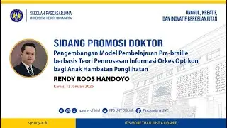 Ujian Promosi Doktor Rendy Roos Handoyo (Program Studi S3 IP Sekolah Pascasarjana UNY)