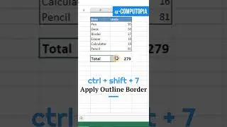 Keyboard shortcut to apply an outline/outside border in MS Excel