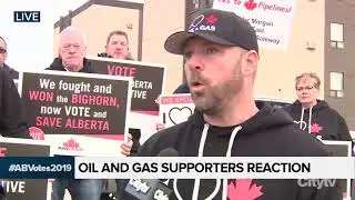 Oil and gas supporters outside debate HQ