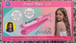 Hair Gem Stamper Kit,Bling Hair Jewels for Girls, Hair Styling Tool with Reusable Shining Diamonds