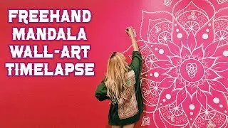 Mandala Mural - Freehand Wall Art - Time-lapse