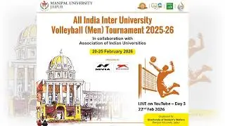 ALL INDIA INTER UNIVERSITY VOLLEYBALL (MEN) TOURNAMENT 2025&ndash;26 I MUJ I DAY 3 - 22nd FEB Court 1