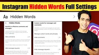 Instagram Hidden Words Full Settings | Instagram Hidden Words Setting Kaise Kare | Hidden Words