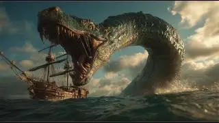 80-Foot SEA MONSTER Attacks Pirate Ship | Most TERRIFYING Ocean Encounter. Live Sound