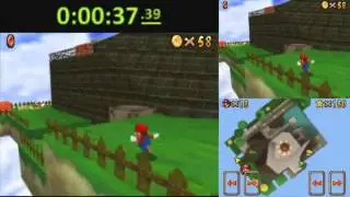 SM64DS whomps 100 coins + switch star 1:20