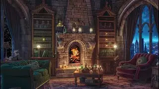 Cozy Weasley House Fireplace Ambience with Blizzard & Wind Sounds for Sleep, Study & Relax