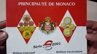 Monaco Full Euro Coin Set. Brilliant Uncirculated - 1 Minute Story NS