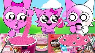 EVERYTHING in ONE COLOR for 24 HOURS Incredibox Sprunki  - Convenience Store MUKBANG Animation