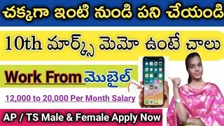 Work From Home Jobs in Telugu | 10th Class Pass Only | Work From Mobile | Telugu Jobs|Sja jobs info.