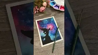 Painting a magical starry night sky in watercolors #watercolor #fanart #starryskies