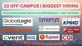 10 URGENT JOBS for 2024/2025/2026 batch | Any Graduate | Internship & Full Time Jobs
