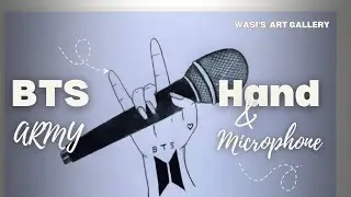 How To Draw BTS Army Hand With Microphone ||Step By Step BTS Army Drawing With Pencil Sketch ||