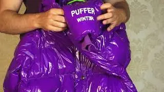 ASMR - Sound purple shiny nylon jacket sound