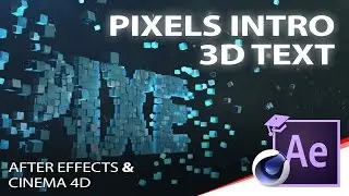After effects 3D text pixels (movie) tutorial preview