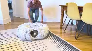 Cat Tunnel with Cat Bed for Indoor Cats, Soft Plush Peekaboo Cat Cave Donut Tunnel