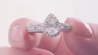 Pear Shape Halo Engagement Ring by Valina - R9921W