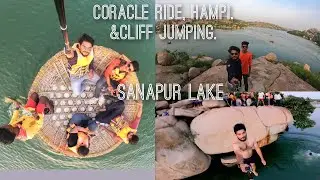 Coracle ride & Cliff jumping in Hampi, Karnataka | Sanapur Lake Hampi. #coracleride #cliffjumping