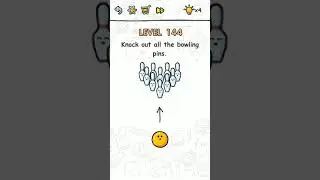 Brain challenge level 144 Knock out all the bowling pins, Solution Walkthrough