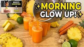 Morning Glow-Up Juice Recipe| Pineapple Carrot Ginger | Glow-Up ពេលព្រឹក! ទឹកម្នាស់ ការ៉ុត ខ្ញីងាយៗ