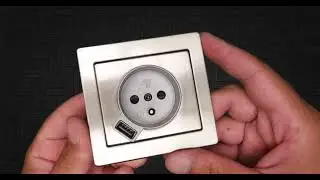 Art'Flat Brushed Stainless Steel Socket with 2 4A USB Charger unboxing
