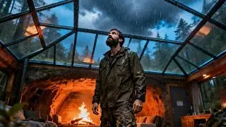 Alone in the Wilderness, He Made a Secret Cabin With a Glass Ceiling to Watch the Storm