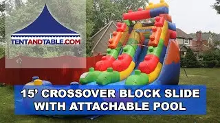 15' Inflatable Building Block Slide with Attachable Pool | HOW TO SET UP
