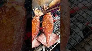 Delicious Street Food Squid Grilling ASMR Video #shorts