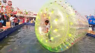 Boy playing on water inside the drum | Real Life Boys Swimming and Playing In Water Of The Pond
