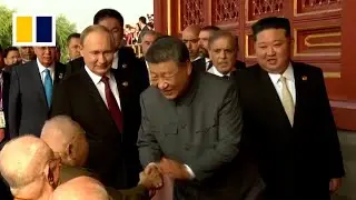 Xi Jinping greets WWII veterans with Putin and Kim