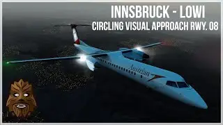 [P3D v4.4] ✈ LOWI Circling Visual Approach...at Night ✈ | Austrian Dash-8 Q400