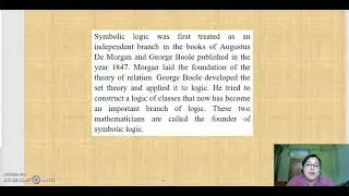 Development of symbolic logic