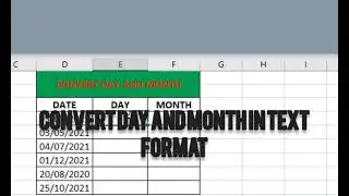 Month and Day in text format with simple text function  in excel