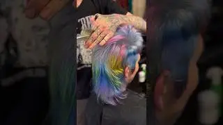 Creative hair color mullet #colorfulhair #creativehair #mullethaircut #hairtransformation #haircut