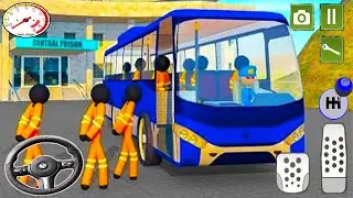Transport Stickman Prisoner Bus Driving - Android Gameplay