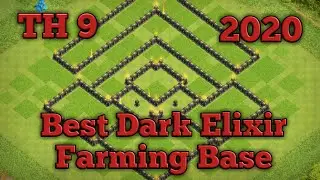 TH 9 Best Dark Elixir Farming Base - Clash Of Clans