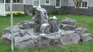 Making a bubbler rock pond