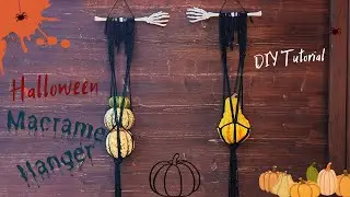 Spooky DIY: How to Make a Macramé Halloween Hanger with Skeleton Hand for Pumpkins or Pots!