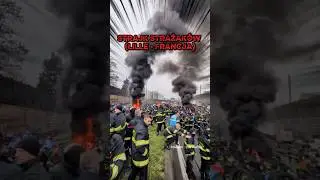 Strażacy protestują w Lille Francja 🇫🇷